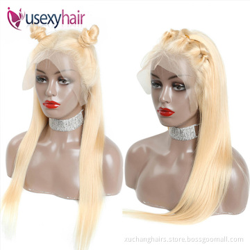 Dropshipping wholesale lace front wigs stock light color blonde 613 full lace wigs glueless human hair wigs hd lace pre plucked